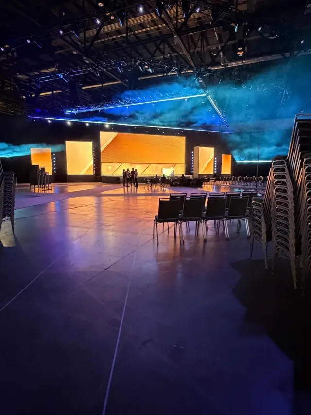 CPC live event production technicians coordinating backstage during a show