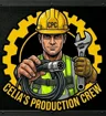 Celia's Production Crew gold and black circular logo
